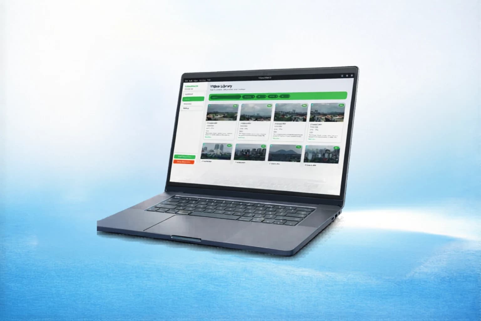 IBST AI media platform shown on a laptop