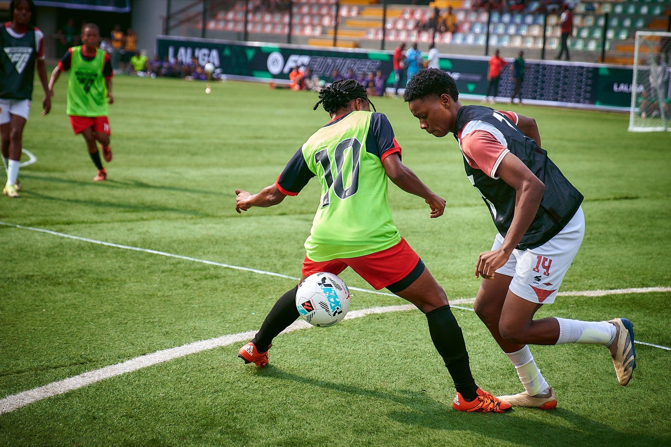 Young footballers competing during the Next Gen Draft program in Nigeria